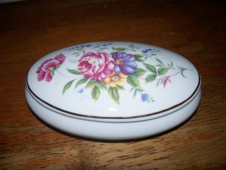 Vintage Fine Hungarian Porcelain Romantic Roses Porcelain Trinket Box 