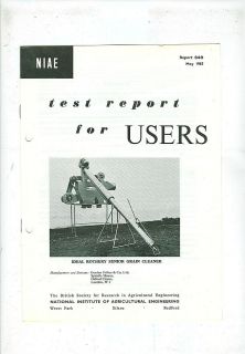 NIAE TEST REPORT   IDEAL ROTHERY SENIOR GRAIN CLEANER (1963)