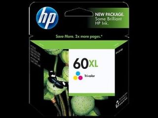 HP 60XL TRI COLOR INK CARTRIDGE FACTORY SEALED EXPIRES MARCH 2014