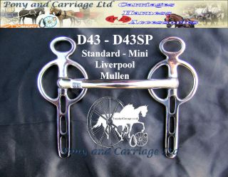   Mullen Carriage Driving Bit Miniature   Large Horse Sizes Style D43