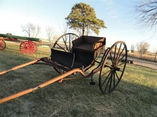 Antique HorseDrawn Wagon Wooden 2 Wheel Cart Slurry Sulky Pony 