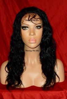 Human hair lace front wig 20 inch #1, Malaysian, Body Wave, Glueless 