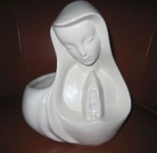 Hull Pottery Matte White Madonna in Prayer Planter #417 USA