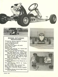 Vintage 1963 Bonanza RS 2000 Rattlesnake Go Kart Test Report