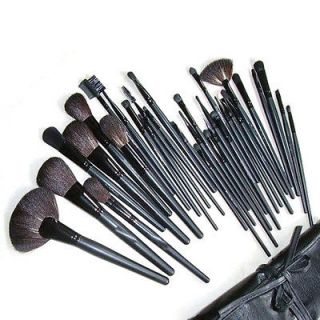   Professional Eyebrow Shadow Makeup Cosmetic Natural Leather Brush Set