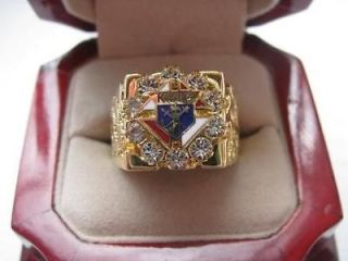 NEW! Mens Knights of Columbus Brilliant White Stone Crest Ring