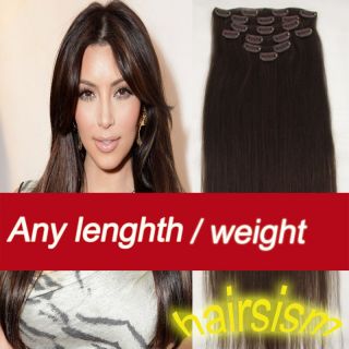 clip in human hair extensions 120g in Womens Hair Extensions