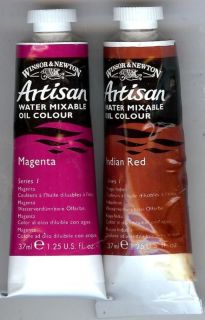 WaterMixable Oil Paint Magenta & Indian Red