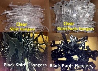  and Black Variety Sizes Plastic Clothing Shirt Skirt Pants Hangers
