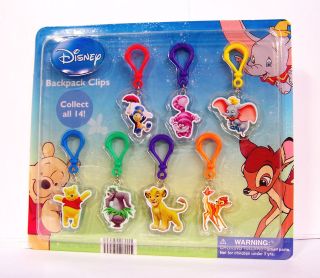 NEW Walt Disney 2 Backpack Clips Key Chains Cheshire Cat Dumbo Jiminy 