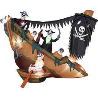   ANIMATED GHOST GHOUL PIRATE SHIP WRECK INFLATABLE AIRBLOWN YARD DECOR