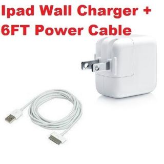 10W USB Wall Charger Power Adapter For Apple iPad iPhone + 6FT Sync 