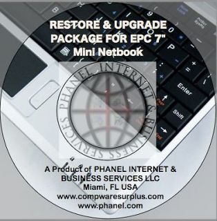 RESTORE CD & MANUALS FOR EPC 7 Mini Netbook (•¿•)