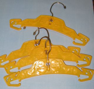   Vintage Plastic/Metal Childs Yellow Nursery Rhyme Hangers (Baby Doll