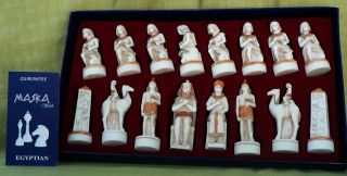 Greek Alabaster Egyptian Figures Chess Set