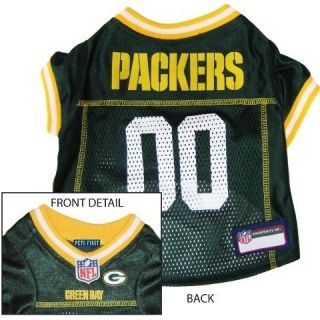GREEN BAY PACKERS GREEN MESH Pet Dog JERSEY with NFL PATCH XS S M L XL