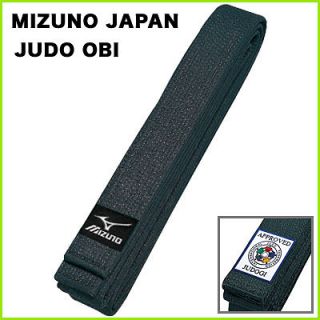 Mizuno JAPAN Judo gi Kuro Obi Black Belt with IJF Official Patch
