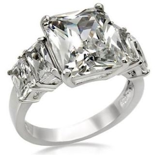 Stones Glamorous Engagement Wedding Ring Princess Cut Baguettes 