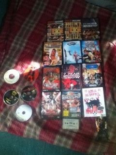   Wrestling 12 DVD lot ROH,TNA,DRAGON GATE some OOP plus 5 WWE music CDs