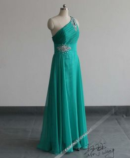 New Chiffon One Shoulder Bridesmaid Evening Dress Formal Party Gown 