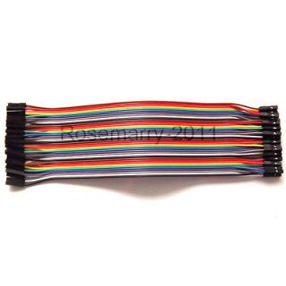 40PCS Dupont Wire Color Jumper Cable 2.54mm 1P 1P Female Female For 