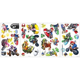 MARIO KART WII 34 BiG Wall Stickers Racing Cars Room Decor Game Decals 