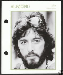 AL PACINO Atlas Movie Star Picture Biography CARD