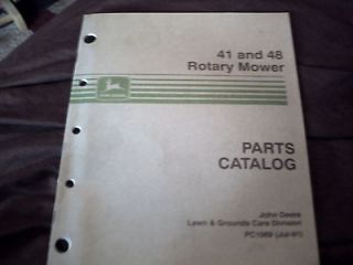 John Deere Factory parts manual for the 41 and 48 inch rotary mower 