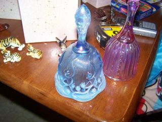Vintage Blue Iridescent French Opalescent Lily of the Valley Bell 6.5
