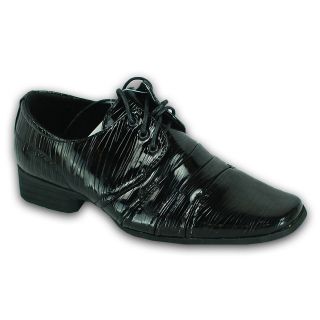 Boys Shoes Formal Kids Party Italian Style Dress Walking Lace Up Black 
