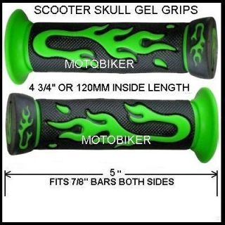 KICK SCOOTER GREEN FLAME GEL GRIPS FITS RAZOR WITH 7/8 BARS