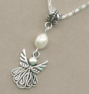 Genuine Pearl Guardian Angel Necklace Pendant NEW **low s/h fee