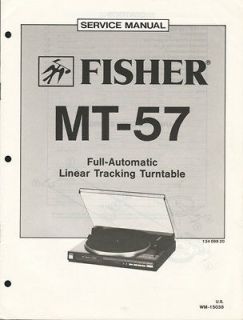 Original Fisher MT 57 Turntable Service Manual