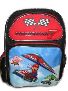   Brothers MarioKart 7 Luigi Princess Peach Large Backpack Bag tote