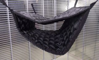 GIANT DOUBLE BUNKBED HAMMOCK Quilted Black ~ Rats Ferrets Chinchilla 
