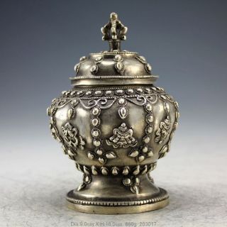   Vintage Handwork Silver Copper Flower Pot 203017 **