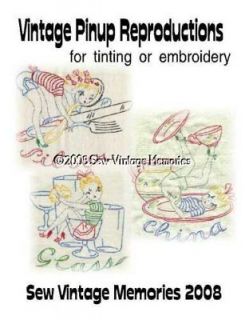  Vogart Hand Embroidery Designs Pin Up Kitchen Tea Towels Patterns