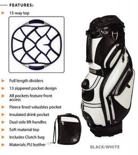 2012 Bennington Golf Limited Series CB LIM Cart Bag   Black/White