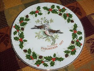 Royal Grafton Christmas Collector Plate 1977 Two Turtle Doves Second 