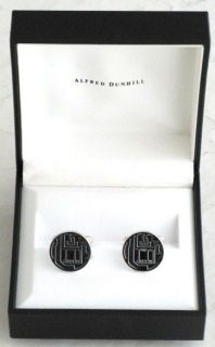 VINTAGE ALFRED DUNHILL STERLING SILVER CUFFLINKS 925 ROUND AMAZING 