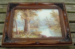   SIGNED CAFIERI SMALL OIL ON CANVAS LANDSCAPE PAINTING 5X7 FRAMED