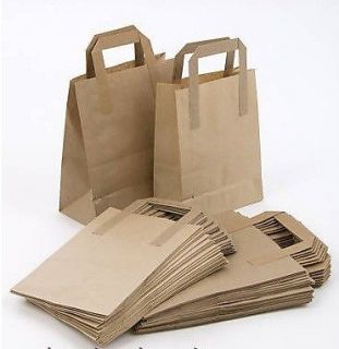 25 Brown SOS Paper Food Carrier Bags Small 9x7x 3.5