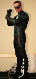 Green Lantern Kyle Rayner Leather Suede Jacket Pants Costume Prop *