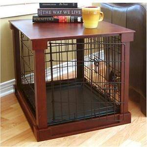 Dog Crate With Wooden Cover   Small
