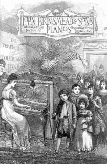 MUSIC PRETTY LADY PLAYING PIANO. Children.1889