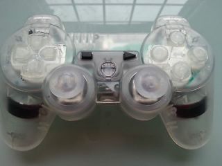   Custom Controller DUALSHOCK With LEDS, CLEAR SHELL +Rapid Fire Mod