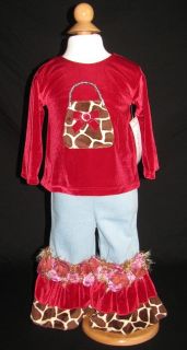 NWT Stunning Haute Baby Girl 2 Pc Set Outfit Animal Print 18 Months $ 