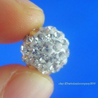 Wholesale 50pcs 10MM CZ Crystal beads FOR Pave Disco Balls White 