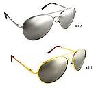   Premium Mirrored Lens Aviator Sunglasses Gold and Silver Color Frame