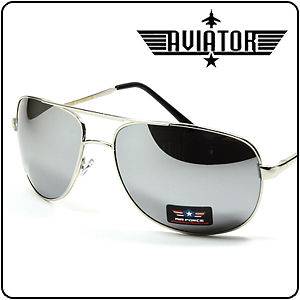 Air Force Mirrored Lens Classic Metal Aviator Mens Driving Sunglasses